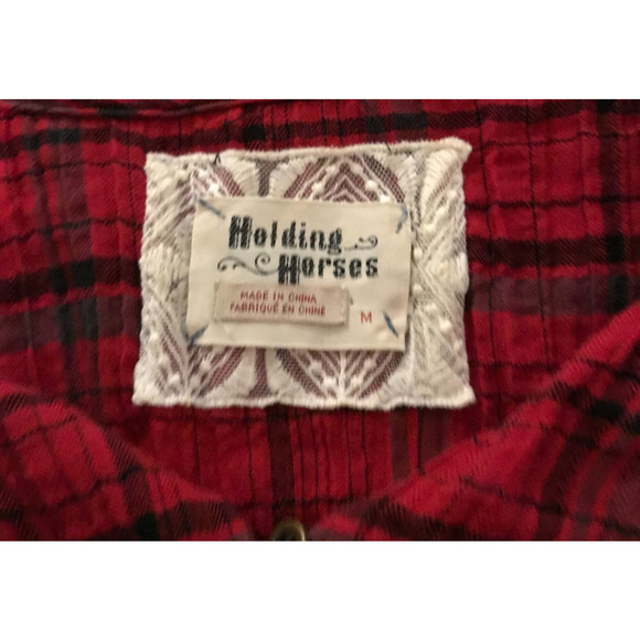 Anthropologie Holding Horses Women's Half Penny Red Plaid Tunic - Size Medium - Picture 6 of 11